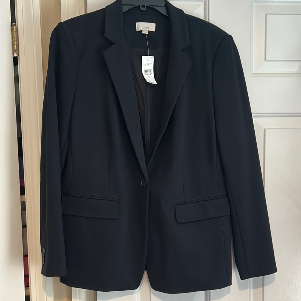 LOFT Women's Black Blazer sz 14 NWT